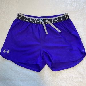 Purple Under Armour shorts